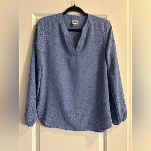 Anne Klein Blue Speckled Blouse